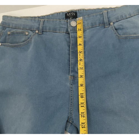 Boohoo Man Men’s Jeans Blue Skinny Fit Light Wash Casual Stretch Sz 42R(38) - Picture 10 of 11